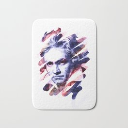 Beethoven Brush Bath Mat | Van, Portrait, Color, Face, Digital, Composer, Beethoven, Ludwig, Sheetmusic, Graphicdesign 