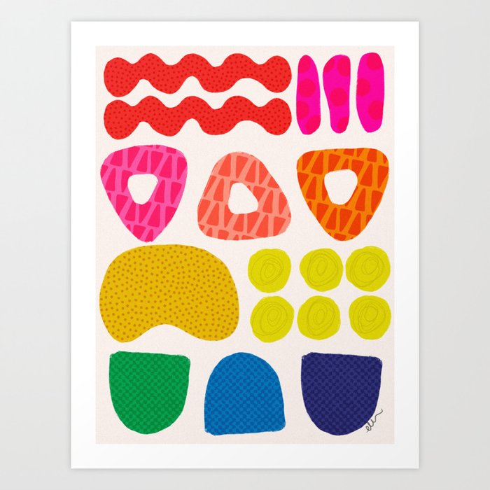 "Rainbow Bits" Abstract Art Print
