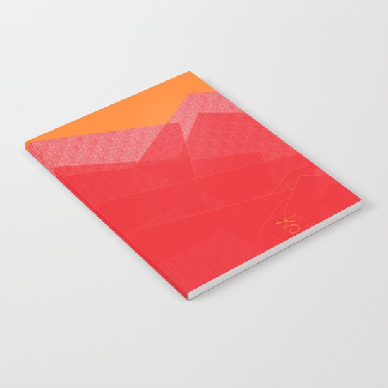 Colorful Red Abstract Mountain Notebook