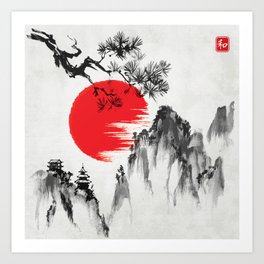 Japanese Landscape Art Prints For Any Decor Style Society6 Wieco art great wave of kanagawa katsushika hokusai giclee canvas prints wall art abstract seascape pictures paintings for living room home decorations large modern stretched and framed sea. japanese landscape art prints for any