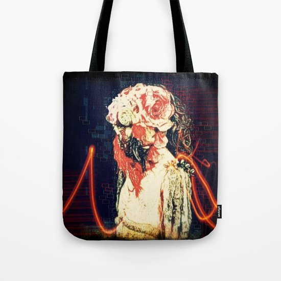 blood face flower face Tote Bag