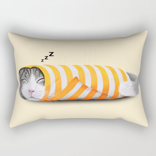 Cat in the paper Rectangular Pillow
