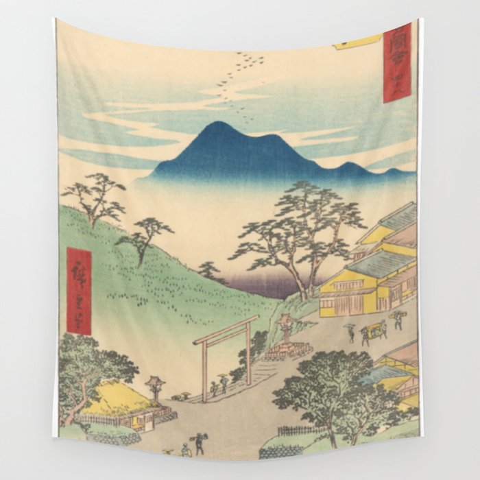 Seki Mountain Village Andō Hiroshige (Japanese, 1797 – 1858) High Resolution Wall Tapestry