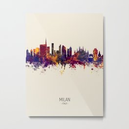 Milan Italy Skyline Metal Print | Italy, Milancanvas, Watercolor, Milanskyline, Milanprint, Watercolour, Milan, Skyline, Michaeltompsett, Silhouette 