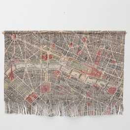 Vintage Map of Paris Wall Hanging