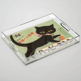 Vintage Japanese Black Cat Acrylic Tray