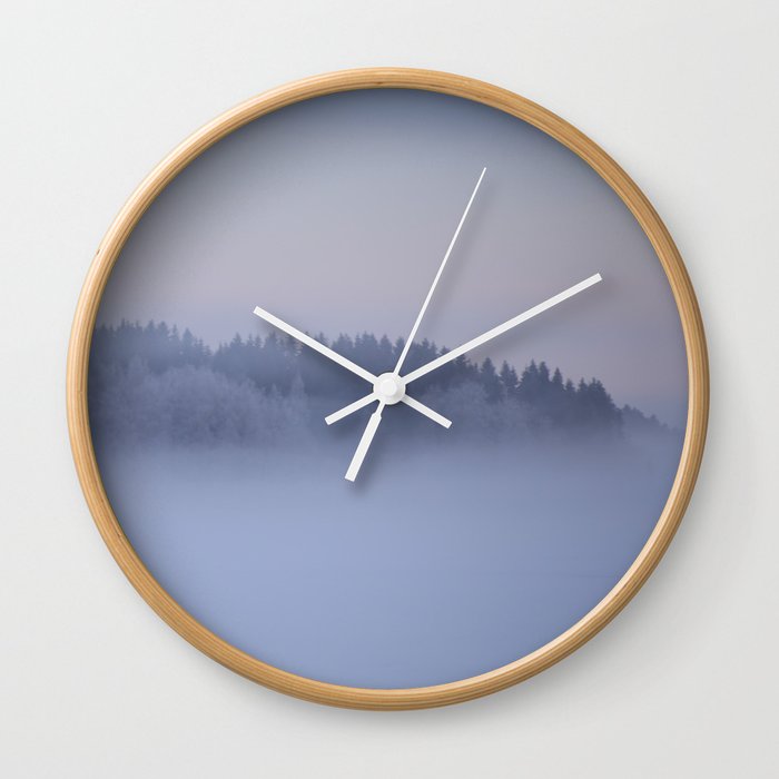 Foggy Morning - Winter Scene #decor #society6 #buyart Wall Clock