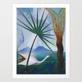 Neapolitan Song, Mount Vesuvius Italian seascape painting by Joseph Stella Art Print