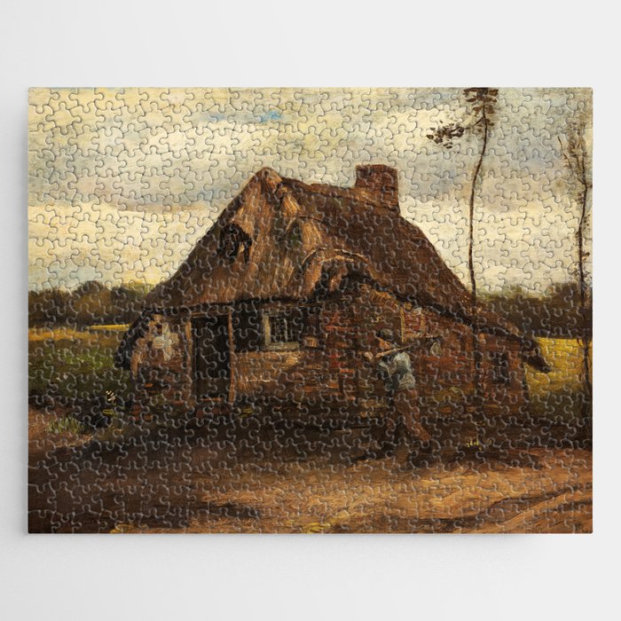 Cottage with Peasant Coming Home, 1885 by Vincent van Gogh Jigsaw Puzzle