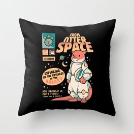 Otter Space Astronaut Other Gravity Galaxy Comics by Tobe Fonseca Throw Pillow