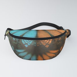 Shikoba Fractal -- Beautiful Leather, Feathers, and Turquoise Fanny Pack