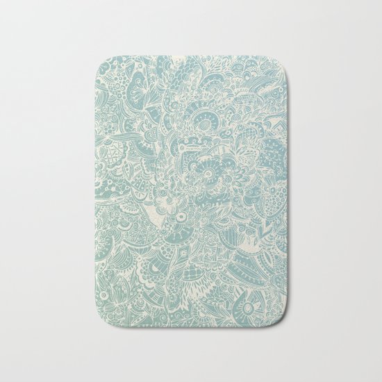 Detailed rectangle, light blue Bath Mat