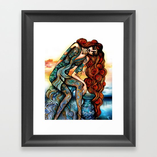Astrology Illustration series-Aquarius Framed Art Print