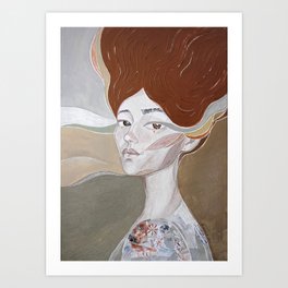 Red hair girl Art Print