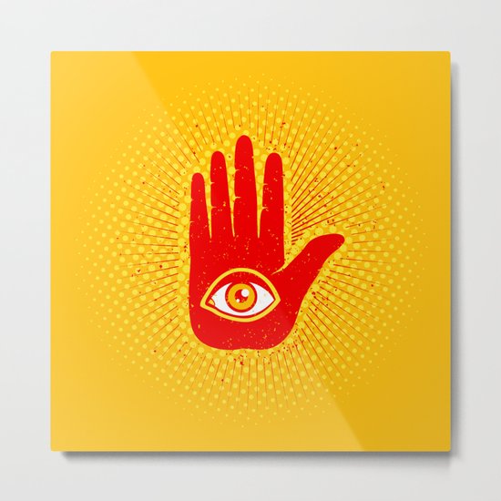 Hand and eye Metal Print