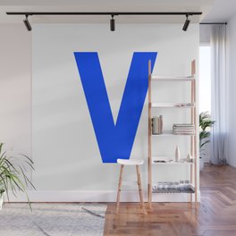 Letter V (Blue & White) Wall Mural