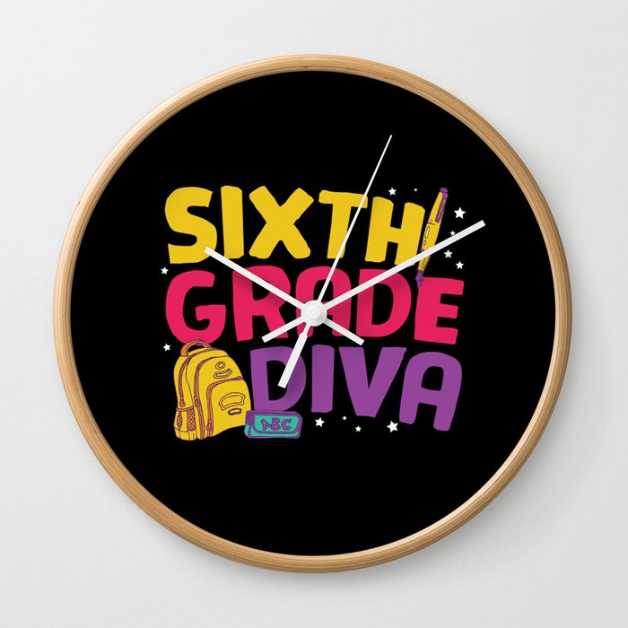 Sixth Grade Diva Wall Clock