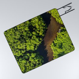 Brazil Photography - River Going Through The Rain Forest Picnic Blanket