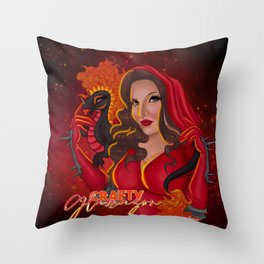 Fire Witch Throw Pillow