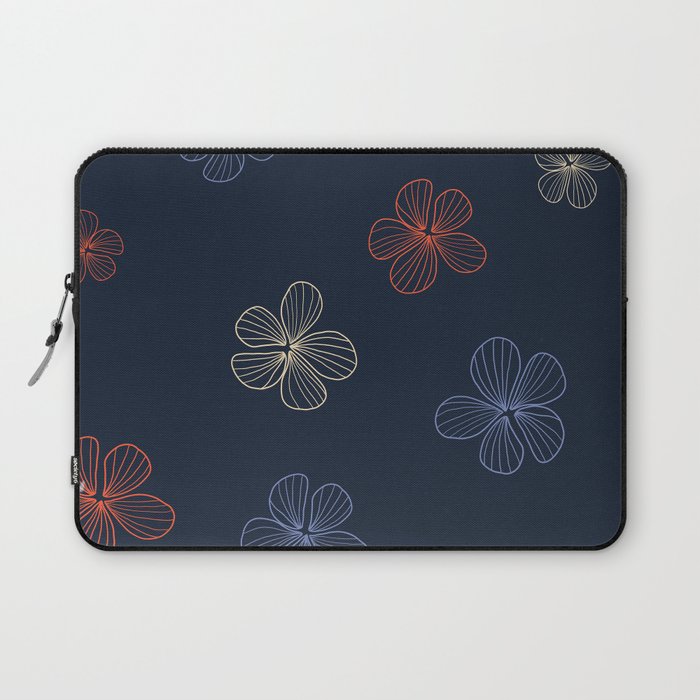Blue striped batik flower pattern Laptop Sleeve