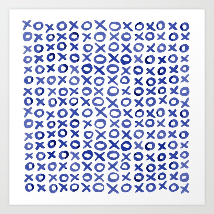 Xoxo valentine's day - blue Art Print