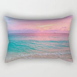 Aerial Photography Beautiful: Turquoise Sunset Relaxing, Peaceful, Coastal Seashore Rectangular Pillow