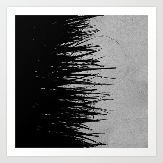 Concrete Fringe Black on Side Art Print