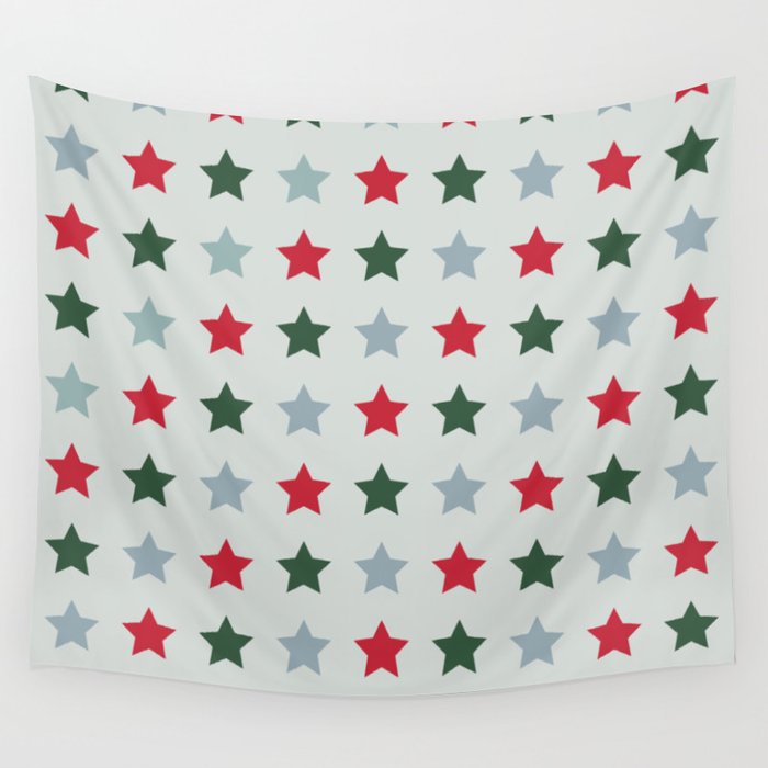 Merry Christmas Stars Festive Wall Tapestry by Daily Regina Designs  Society6