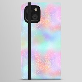 Pretty Rainbow Holographic Glitter iPhone Wallet Case