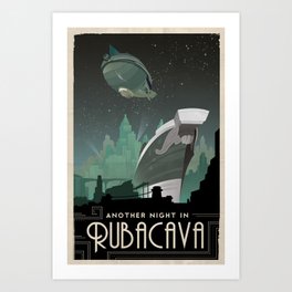 Grim Fandango Vintage Travel Poster - Rubacava Art Print