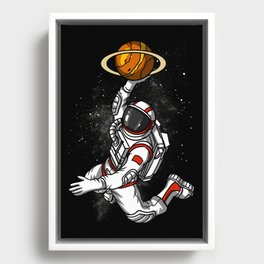 Space Astronaut Basketball Player Framed Canvas