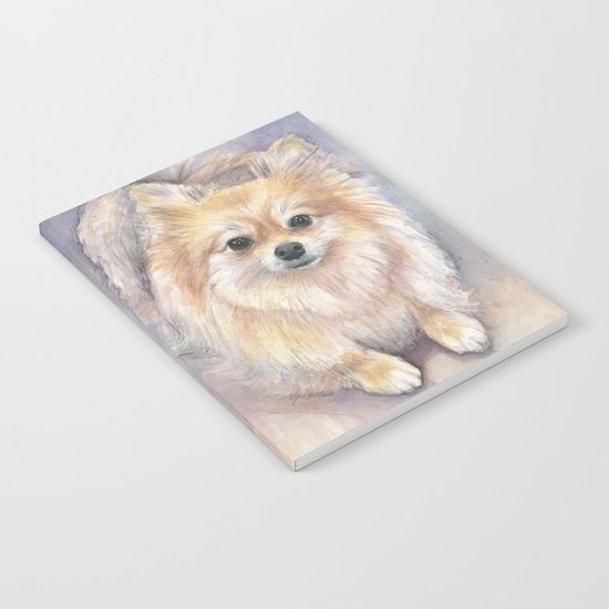 Pomeranian Watercolor Pom Puppy Dog Painting Notebook