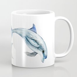 Dolphin, Two Dolphins, chidlren room decor illustration dolphin art Mug