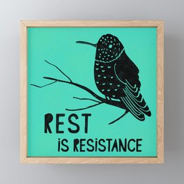 Rest Is Resistance (green) Framed Mini Art Print