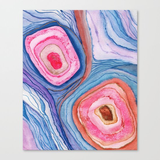 AGATE Inspired Watercolor Abstract 04 Canvas Print