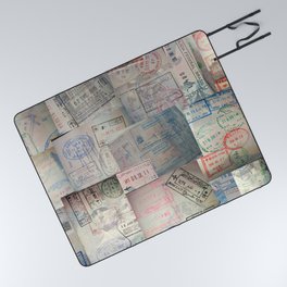Passport Stamps Galore! Picnic Blanket