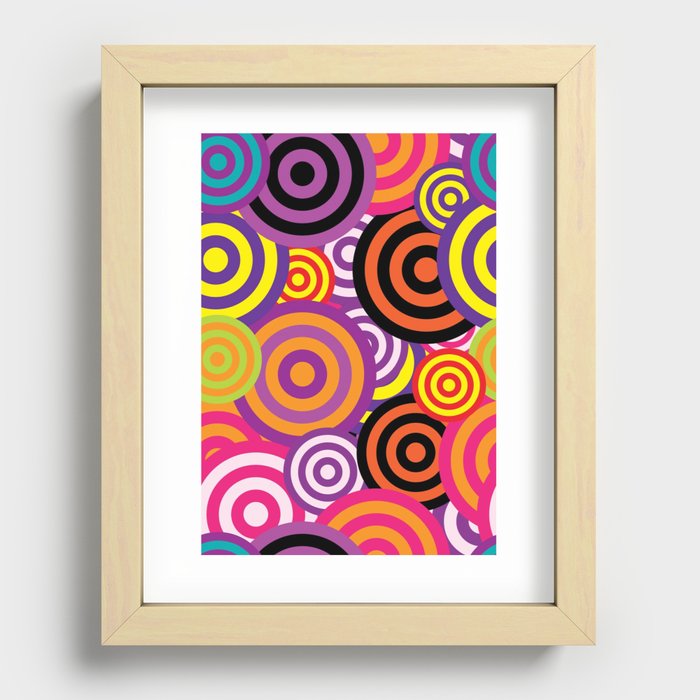 Abstract Colorful Circles Fashion Recessed Framed Print