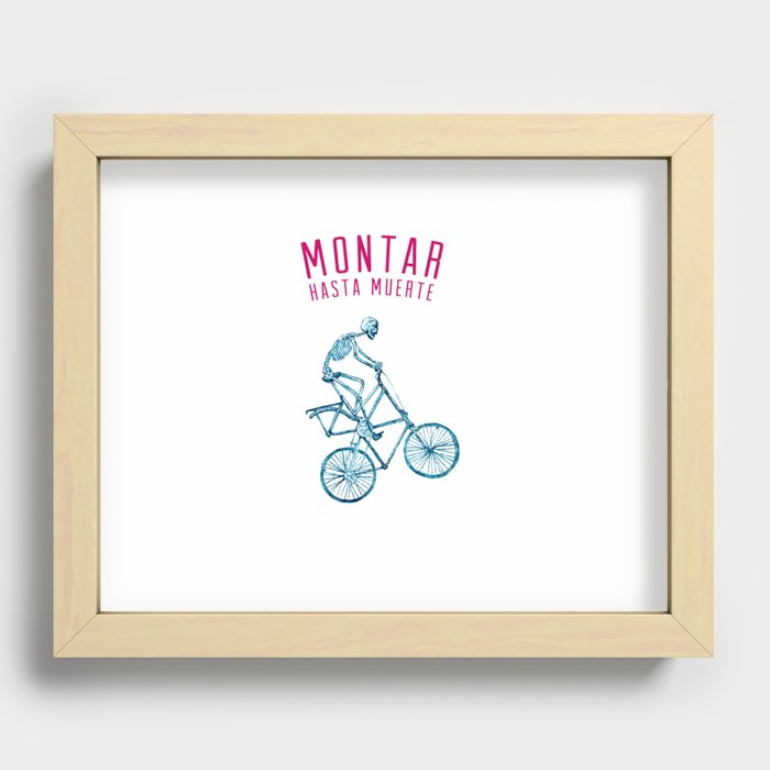 Skeleton Bike - "Montar Hasta Muerte" Recessed Framed Print