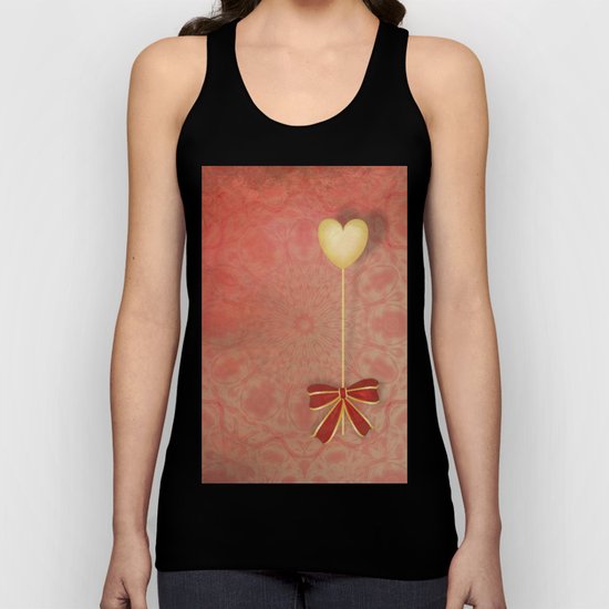 beautiful heart on texture kaleidoscope Unisex Tank Top