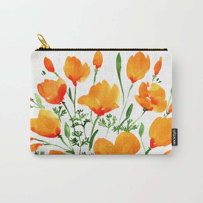 Watercolor California poppies Carry-All Pouch