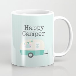 Happy Camper Minty Fresh Coffee Mug | Homedecor, Wallart, Beige, Travel, Cute, Typography, Retrocamper, Camping, Happycamper, Vintagecamper 