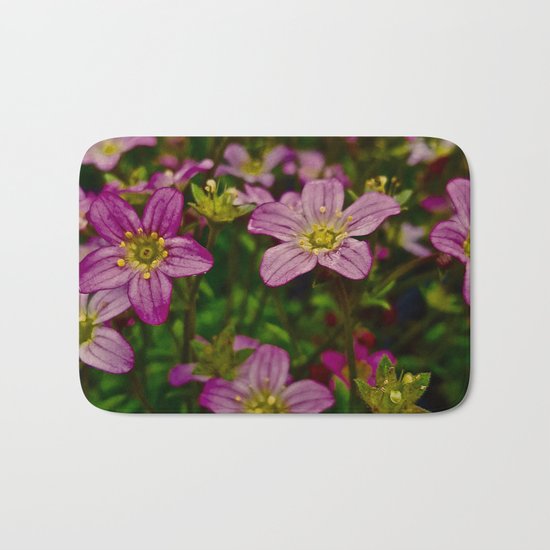 Sweet Little Pink Flowers Bath Mat