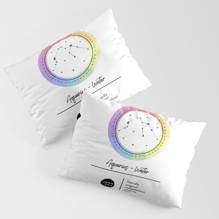 Aquarius Zodiac | Color Wheel Pillow Sham