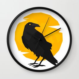 Moon Raven Wall Clock
