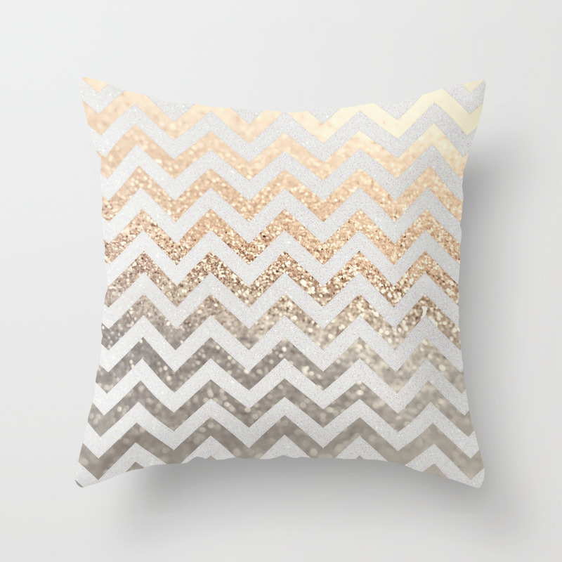 Gold Silver Chevron Throw Pillow By Monikastrigel Society6