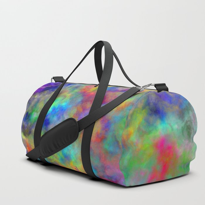Abstract bright colorful watercolor brushstrokes pattern Duffle Bag