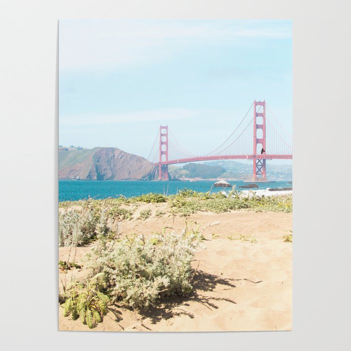 Golden Gate Bridge Beach Poster