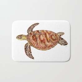 Green turtle Chelonia mydas Bath Mat | Beautifulseaturtle, Seaturtle, Reptiles, Illustration, Seaanimal, Drawing, Watercolor, Greenturtle, Animal, Oceandecor 