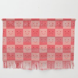 Plaid of Emotions pattern pink Wall Hanging