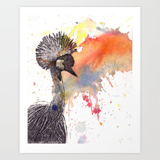 Crowned Crane Art Print